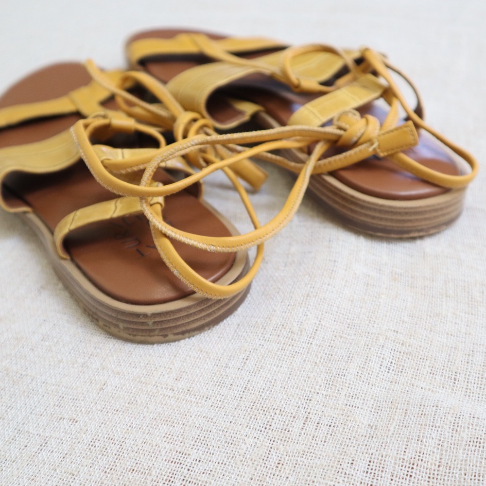 Naturalizer Fayee Yellow Tie Sandals - Picture 13 of 13